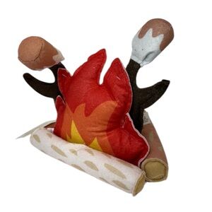 Felt Campfire Play Set Plush Toy Marshmallow Roasting Kids Pretend Camping NWT